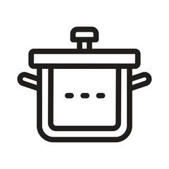 Cooking pot Vector outline icon. Eps 10 file