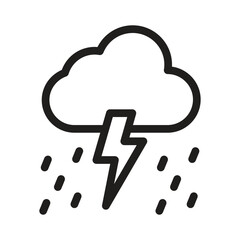 Thunderstorm Vector outline icon. Eps 10 file