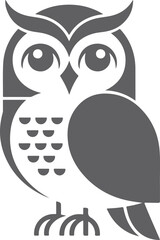 Minimalist Black and White Geometric Owl Illustration