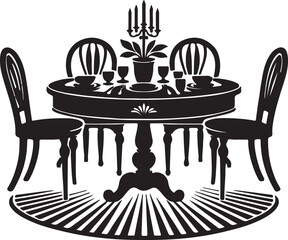 Table white black vector and silhouette