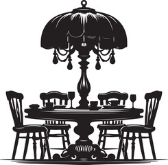 Table white black vector and silhouette