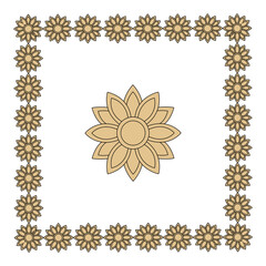 A decorative flower frame surrounds a large flower in the middle.