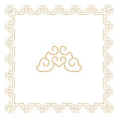 An elegant decorative border featuring a continuous cloud pattern frames a central matching element.