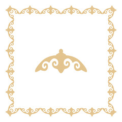 An elegant decorative border with flowing patterns gracefully surrounds a central arch.