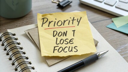 Sticky Note Reminder for Focus and Organization on Work Table