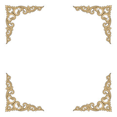 Four ornate decorative corners frame a blank space with classic design elegance.