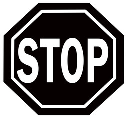 stop road sign on white background
