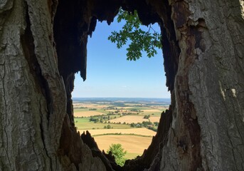 Landscape Through a Tree Hole