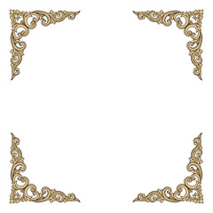 Elegant ornate scrollwork corners form a beautiful classic decorative frame on a clean white background.