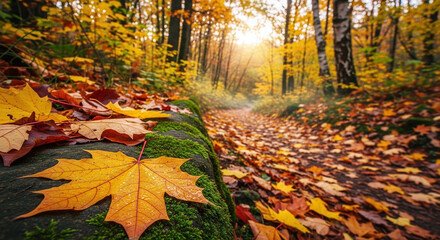 autumn leaves on the ground