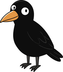 black crow on transparent background