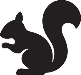 Obraz premium Black squirrel silhouette.