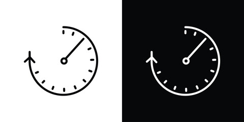 Uptime and downtime icon vector logo outline. thin line symbols