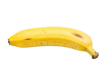 Vibrant yellow banana with natural brown spots, perfect for healthy eating and lifestyle content.