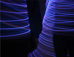 Abstract Audio Spectrum Visualization with Neon Lines

