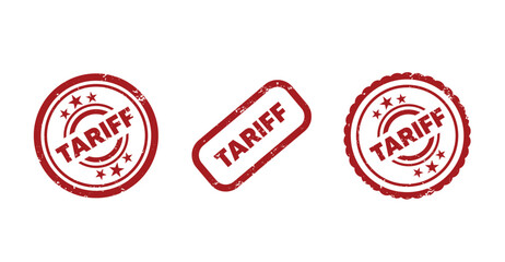 Set of Tariff Stamp isolated on white background vector