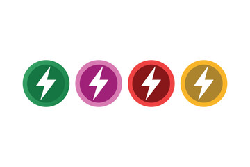Colorful Lightning Bolt Icons in Circles Illustrating Energy Power or Speed a Dynamic and Modern Visual