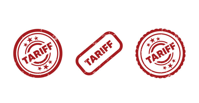 Set of Tariff Stamp isolated on white background vector