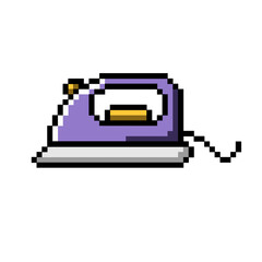 Flat Design Pixel Art Electric Iron Illustration