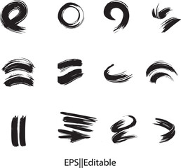 Brush strokes, brushes, lines, frames, box, grungy. Grungy brushes collection.