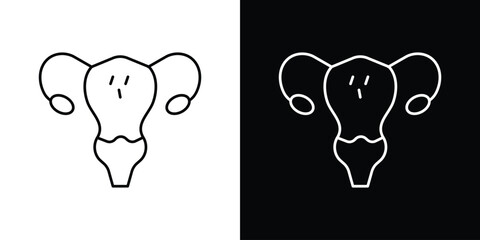 Pelvic inflammatory disease icon vector logo outline. thin line symbols