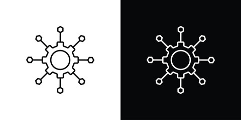 Microservices icon vector logo outline. thin line symbols