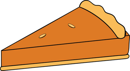 pumpkin pie slice on transparent background