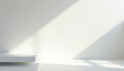 Minimalist Room with Soft Light and White Walls and Floor Space