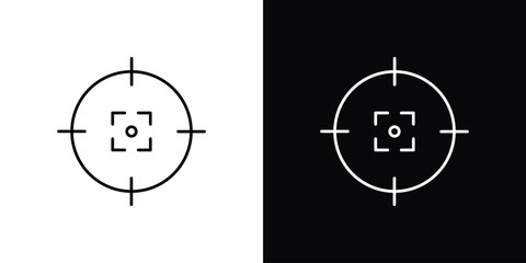 Gun target icon vector logo outline. thin line symbols