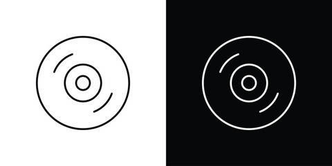 DVD icon vector logo outline. thin line symbols