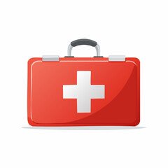 Obraz premium Emergency Kit Essentials: A vibrant first aid kit, a symbol of health and safety, is ready to provide immediate assistance in emergencies, embodying care and preparedness.