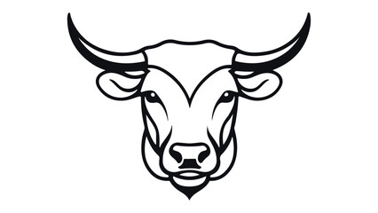 bull head vector shape illustration, cow head silhouette vector illustration