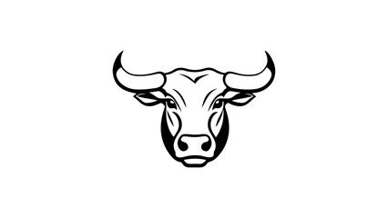 simple cow head shape vector illustration