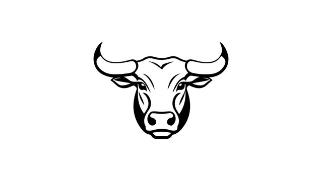 simple cow head shape vector illustration