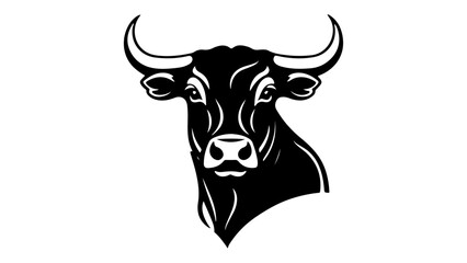 little bit detailed shape of a cow head and little bit amazed face vector illustration