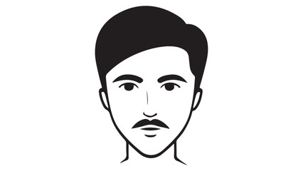portrait of a man with mustache vector illustration, simple shape of a man face with a little mustache 