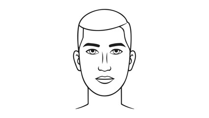 portrait of a young woman line art vector illustration, simple line art illustration of a person head on white background