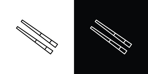 Chopsticks icon vector logo outline. thin line symbols