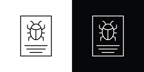Bug report icon vector logo outline. thin line symbols