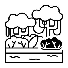 This Rainforest icon is suitable for Beautiful Tropical Country, etc.