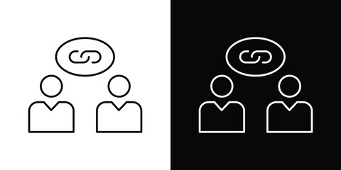 Affiliate link icon vector logo outline. thin line symbols