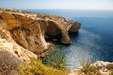 Stunning coastal views and Mediterranean charm, with beauty of Mellieha Parish Church in Malta