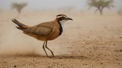 Indian Courser During a Dust Storm
