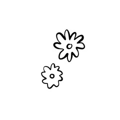 Two sketched flowers as individual vectors.