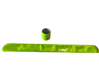 Reflective slap bracelet in neon yellow for visibility or crafts