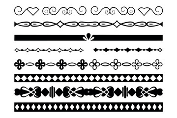 Fototapeta premium Collection of 20 distinct decorative horizontal graphic elements