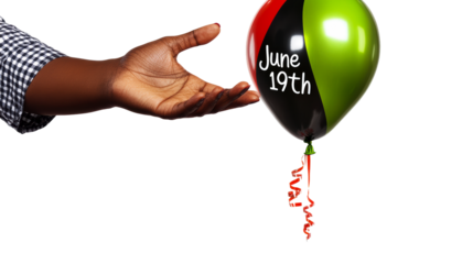 Celebrating Juneteenth with a festive balloon in hand