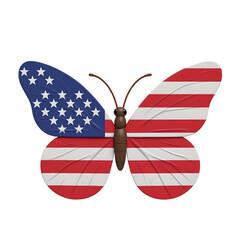American Butterfly With Stars and Stripes On Black Backdrop