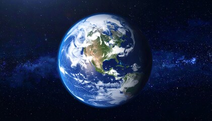 Fototapeta premium Earth rotates slowly against starscape