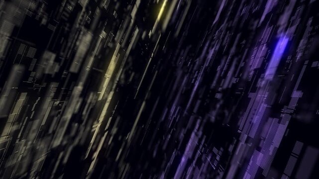 Digital database cyberspace. Decoding algorithms hacked software. Cyber security with moving colors particles. Big data visualization. 3d rendering.